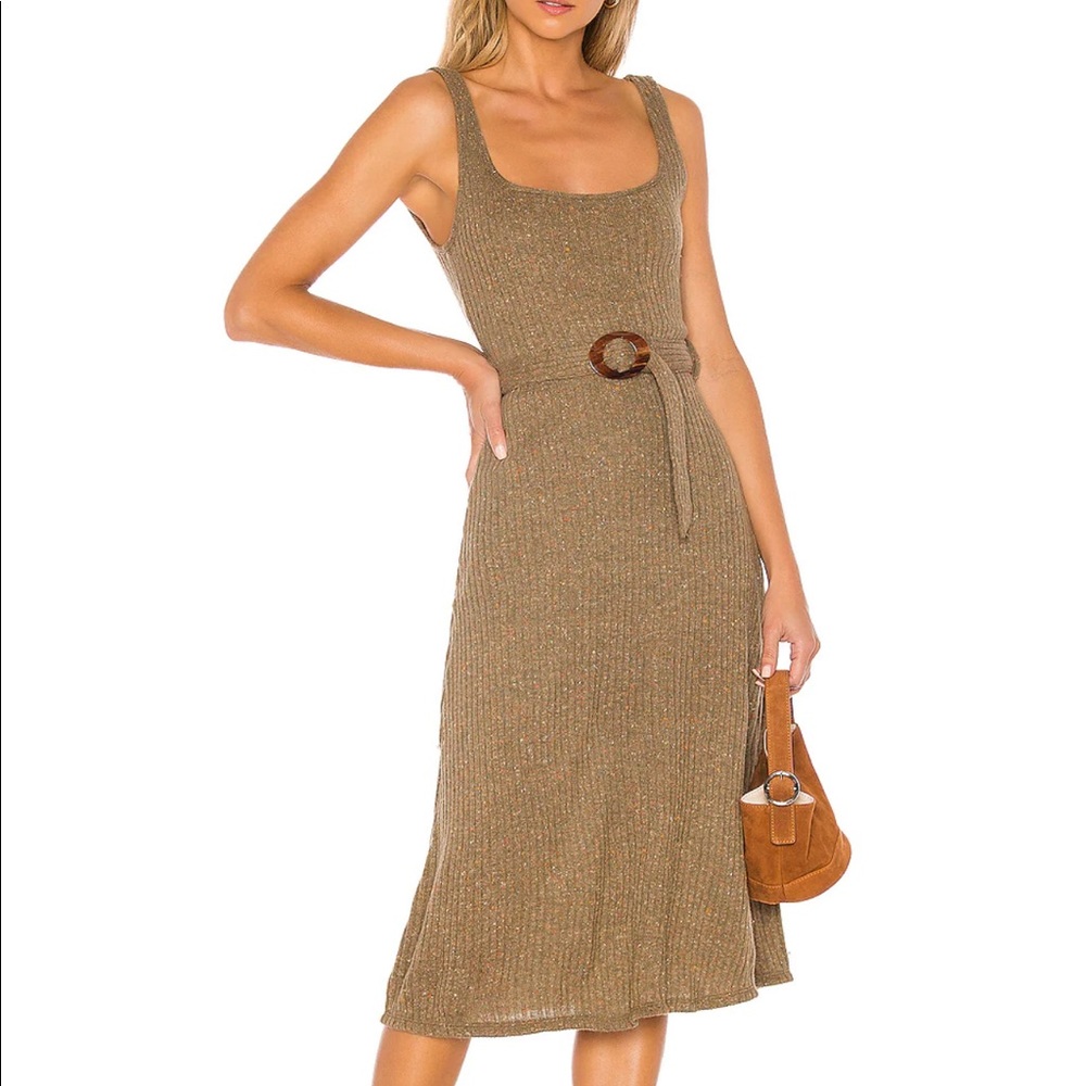 Majorelle Luis Midi Dress in Mocha Brown